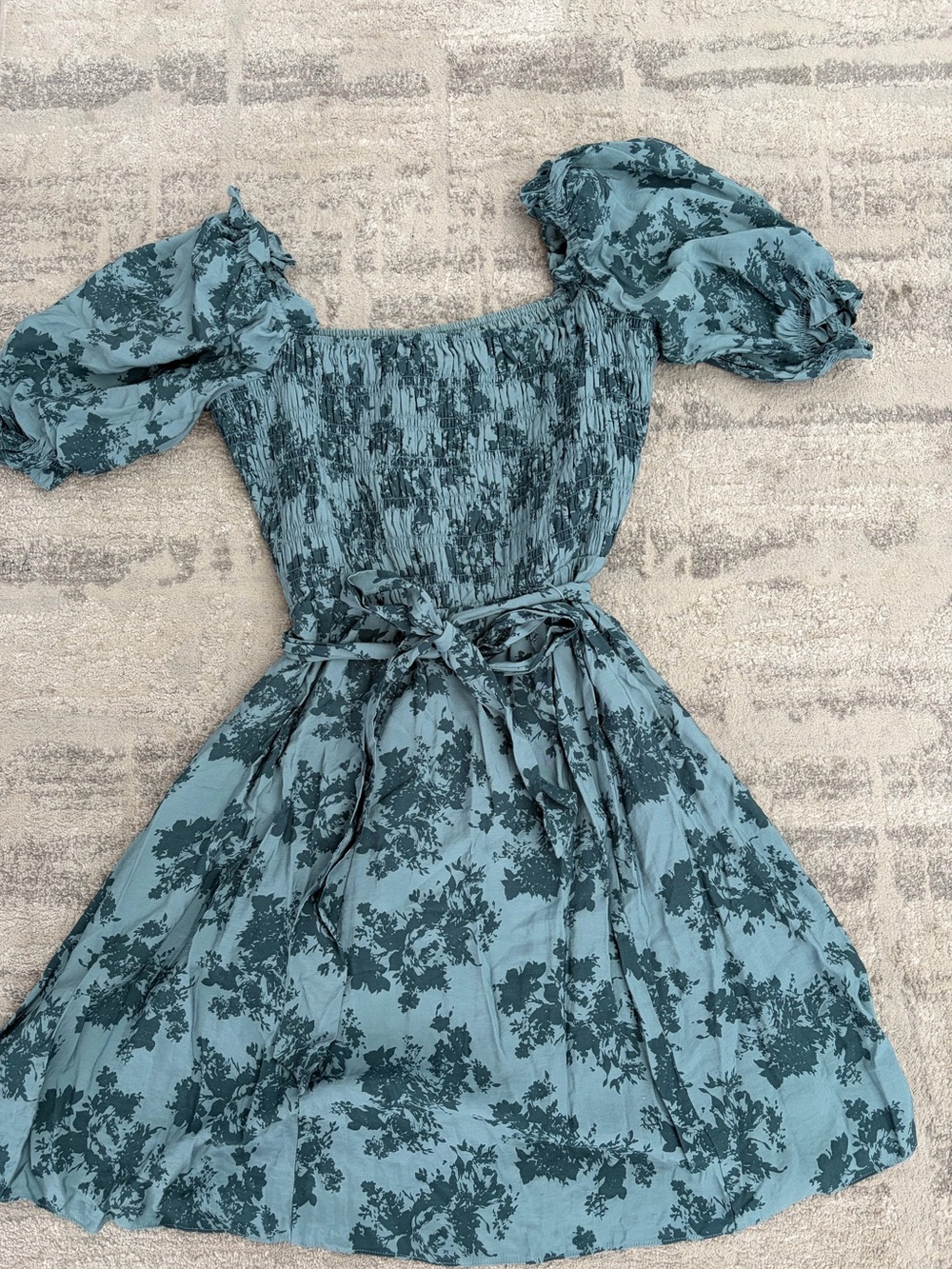 Gal Meets Glam Teal Smocked Dress